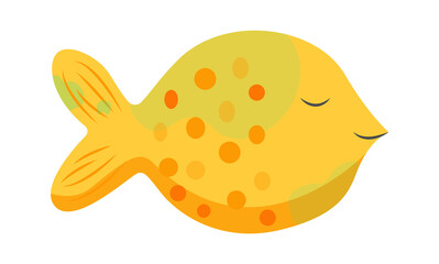 Wall Mural - Cartoon Underwater Animal Fish. Vector illustration