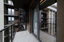 Large Balcony With Metal Railings In The New House