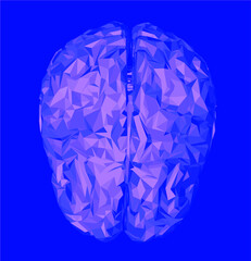 Aufkleber - Low-poly 3D illustration of a human brain. Concept of the artificial intelligence.