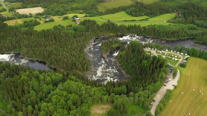 Wall Mural - Ristafallet waterfall in the western part of Jamtland is listed as one of the most beautiful waterfalls in Sweden.