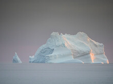 Sunset On A Large Iceberg At Sea Towards Peter I Island, Bellingshausen Sea