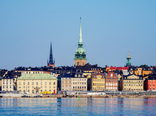 Gamla Stan Reflecting In The Water, Stockholm, Stockholm County, Sweden