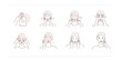 © Irina Strelnikova - Facial cleaning illustration set. Beauty girl taking care of her skin and using hydrophilic cleansing oil to remove sebum and make up. Beauty skin care routine and hygiene. Vector illustration.