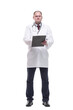 © ASDF - in full growth. qualified doctor with clipboard .