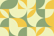 Pastel geometric seamless pattern design in Bauhaus style. Abstract complex composition in green and olive color