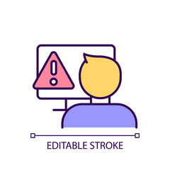 Sticker - Computer usage limitation RGB color icon. Restricted time of internet surfing. Coping with gaming addiction. Isolated vector illustration. Simple filled line drawing. Editable stroke. Arial font used