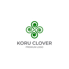 Wall Mural - Koru Fern, Green Clover logo vector template