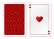 Ace of Hearts. Playing cards isolated on white