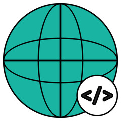 a unique design icon of global coding