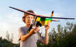 © Chepko Danil - Teen with homemade radio-controlled model aircraft