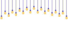Decoration Of Light Bulbs Isolated On A White Background. Vector Design.