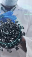 Wall Mural - animation of african american male doctor over data processing