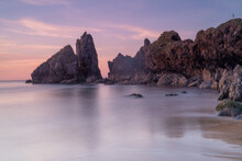 Sunset In The Beach Of Laga, Basque Country