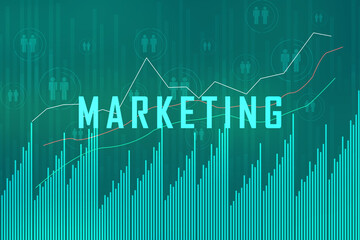 Poster - 2D Digital Abstract Business Networking background