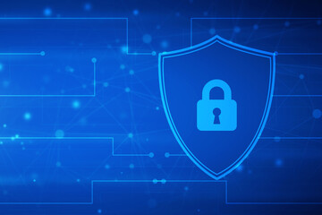 Poster - Security shield 2d rendering illustration
