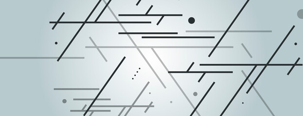 Aufkleber - Geometric simple blue dynamic lines. Futuristic graphic design illustration. Banner abstract background