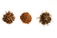 Assorted Loose Tea On A White Background