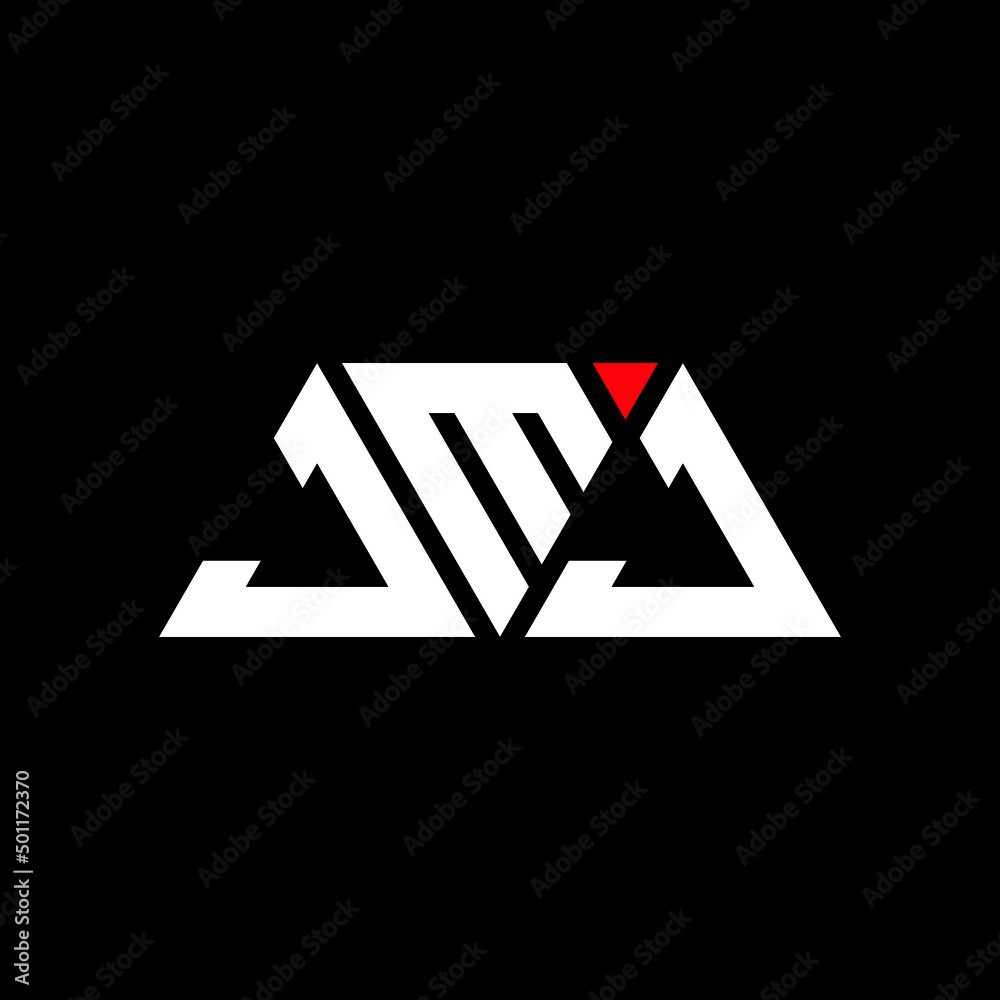 JMJ triangle letter logo design with triangle shape. JMJ triangle logo design monogram. JMJ triangle vector logo template with red color. JMJ triangular logo Simple, Elegant, and Luxurious Logo...