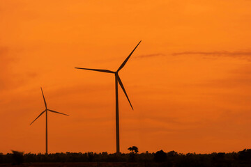 wind turbines as energy  for electricity and power supply. 