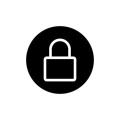 Canvas Print - Lock icon in black round