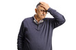 © Ljupco Smokovski - Mature man holding his forhead