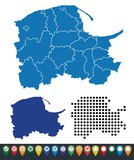 Fototapeta  - Set maps of Pomeranian Voivodeship