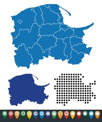 Wall Mural - Set maps of Pomeranian Voivodeship