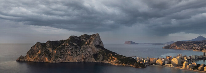 Wall Mural - Penyal d Ifac Natural Park and townscape of Calpe. Spain