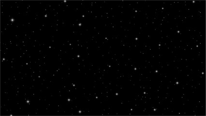 Aufkleber - Starry night abstract background with scattered vector stars in the black sky