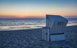 Strandkorb auf Sylt bei Sonnenuntergang