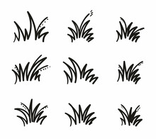 Grass  Simple Line Vector Set