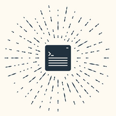 Grey Software, web developer programming code icon isolated on beige background. Javascript computer script random parts of program code. Abstract circle random dots. Vector