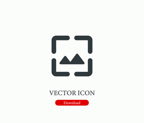 Poster - Picture vector icon. Editable stroke. Symbol in Line Art Style for Design, Presentation, Website or Mobile Apps Elements, Logo. Picture symbol illustration. Pixel vector graphics - Vector