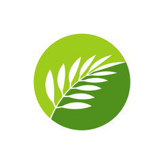 Wall Mural - tropical leaves logo icon design vector