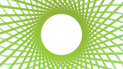 Poster - Green circular decoration from ribbons. Rendering.
