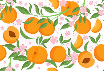 Canvas Print - Seamless pattern with peach