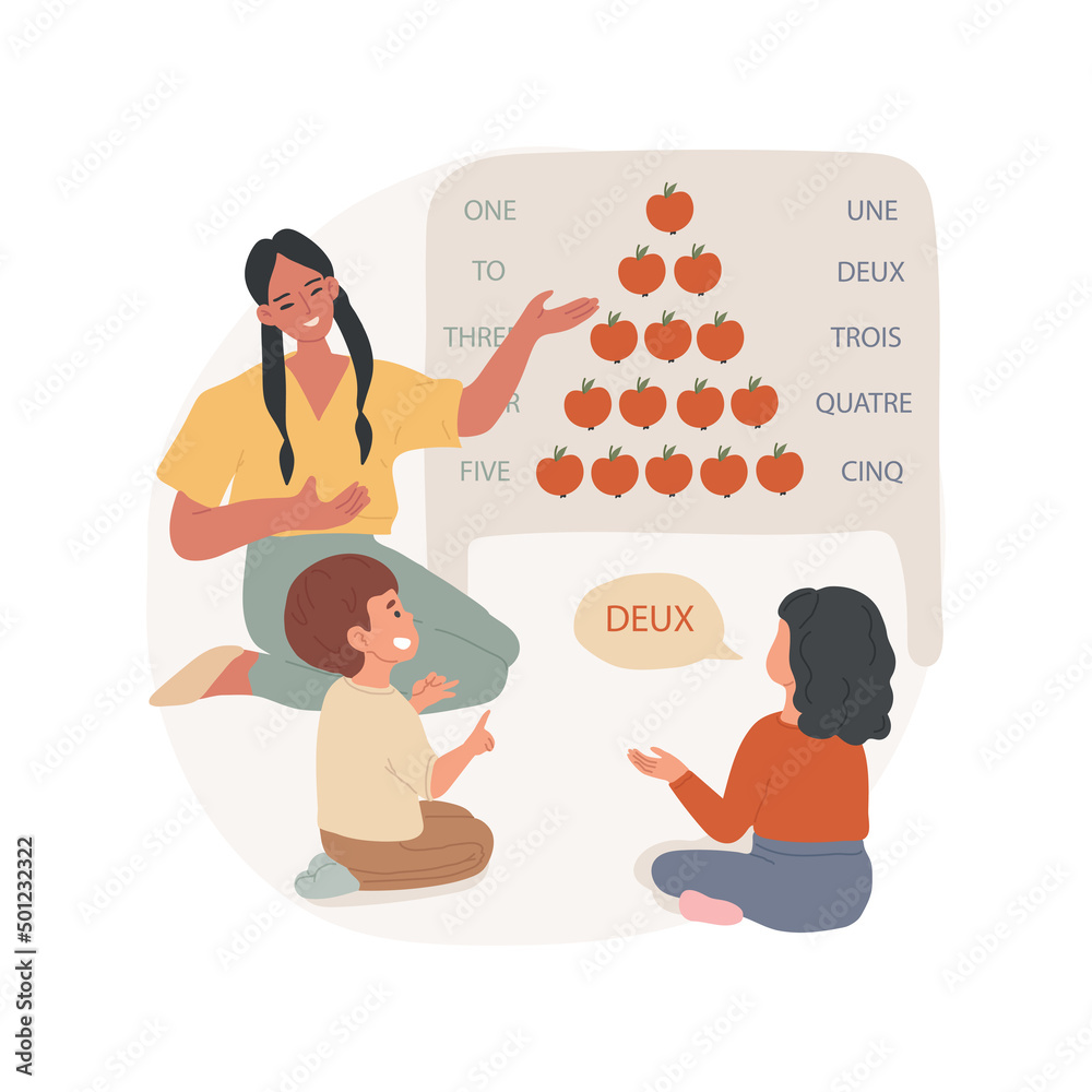 Learning numbers isolated cartoon vector illustration. Children learn ...