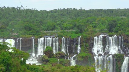 Wall Mural - scenes of the Iguaçu Falls in Foz do Iguaçu in Brazil one of the seven wonders of nature