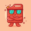 cute fuel jerrycan character mascot with cool expression isolated cartoon in flat style design