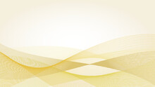 Abstract Yellow And Gold Curved Wavy Background.