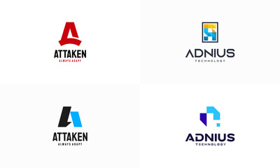 Wall Mural - set of letter a initial logo designs concept, modern a initial logo designs template icon