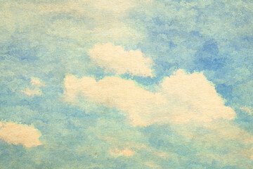 Wall Mural - vintage watercolor clouds
