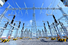 High Voltage Power Transformer Substation In Solar Power Station To Reduce Global Warming And Climate Change