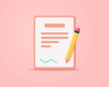 3d Agreement Realistic Icon Vector Illustration