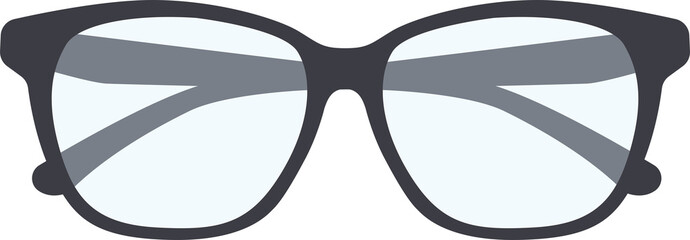 Clip art of closed glasses facing front