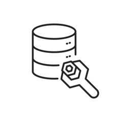 Poster - Optimization database icon. High quality black vector illustration.