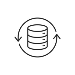 Poster - Database recovery icon. High quality black vector illustration.