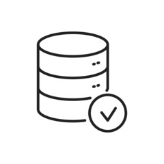 Poster - Database work icon. High quality black vector illustration.