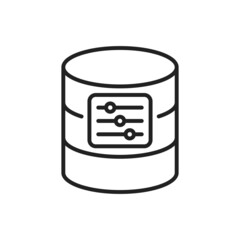 Poster - Database configuration sliders icon. High quality black vector illustration.