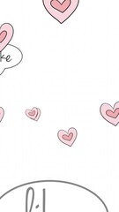 Wall Mural - animation of media and heart icons on white background